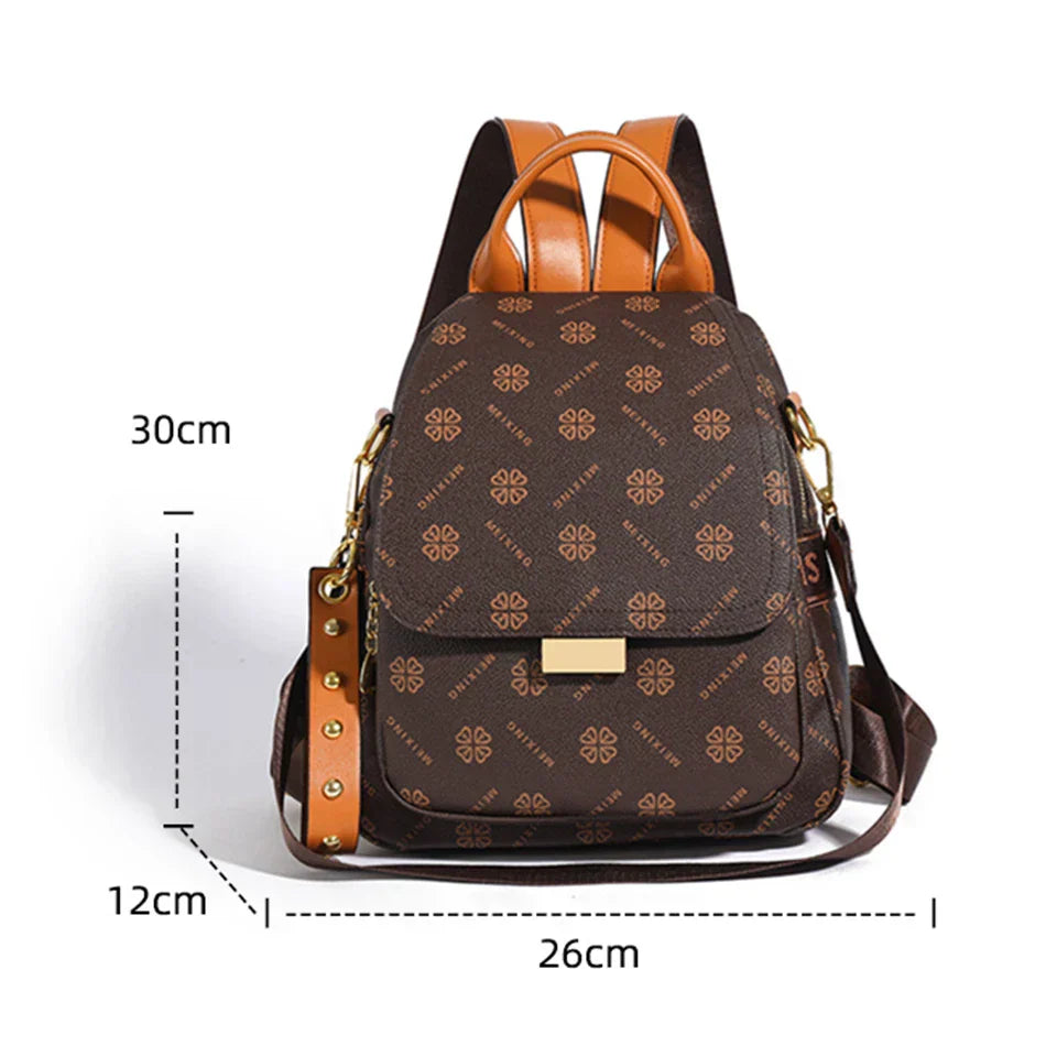 Mochila feminina Monlisse marrom de Couro Legítimo