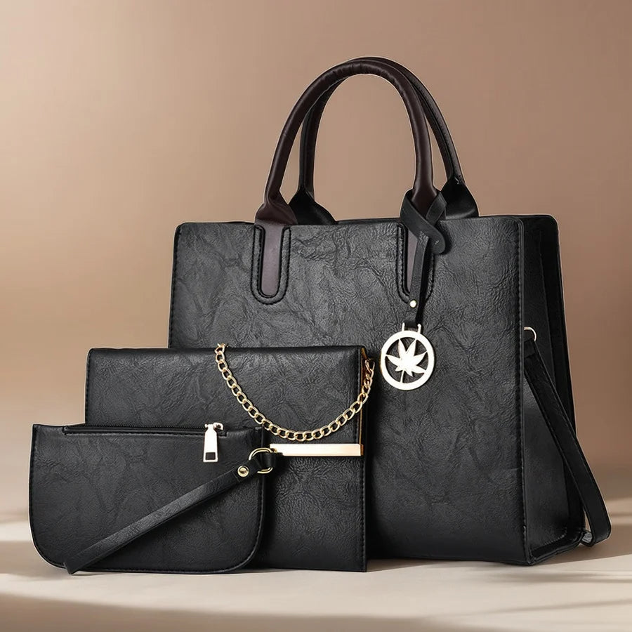 Kit Bolsa Feminina com Alças Tiracolo e Carteiras de Mão