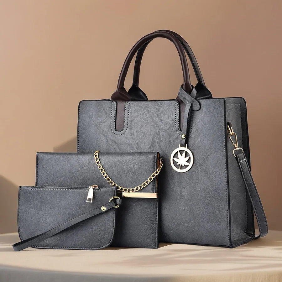 Kit Bolsa Feminina com Alças Tiracolo e Carteiras de Mão