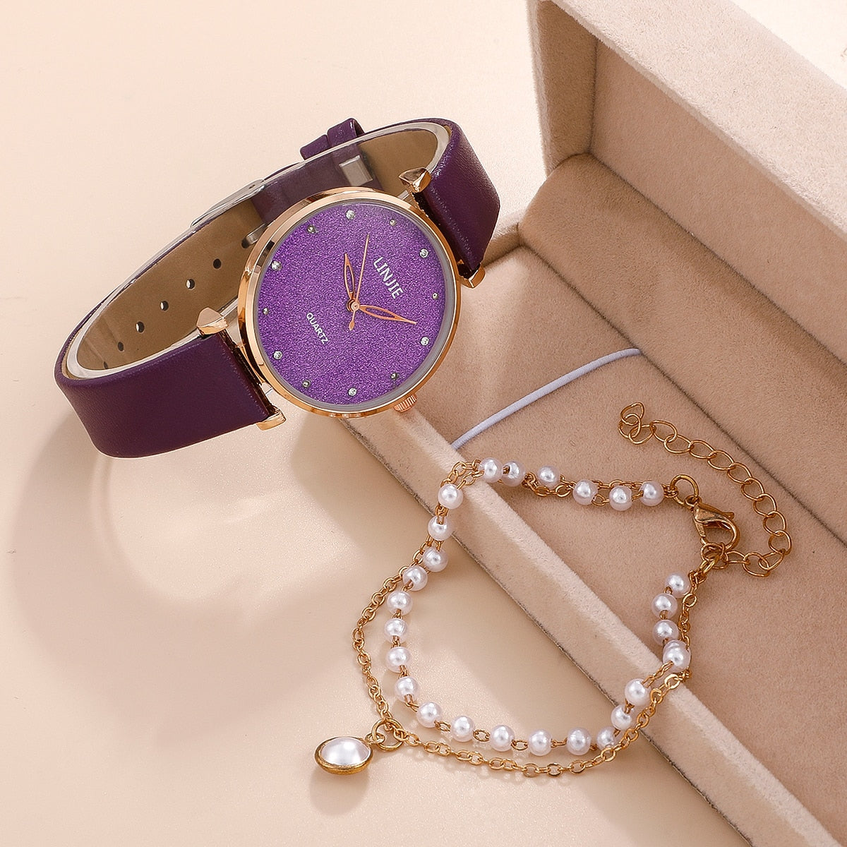 Relógio Feminino Conjunto Luxo Constellation