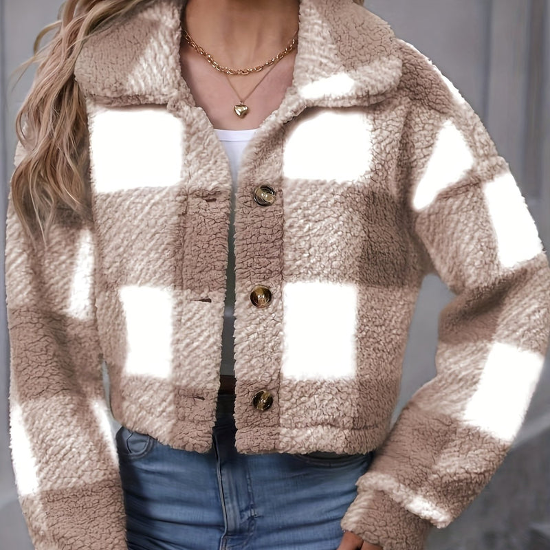 Jaqueta Feminina Xadrez Plush Comfort