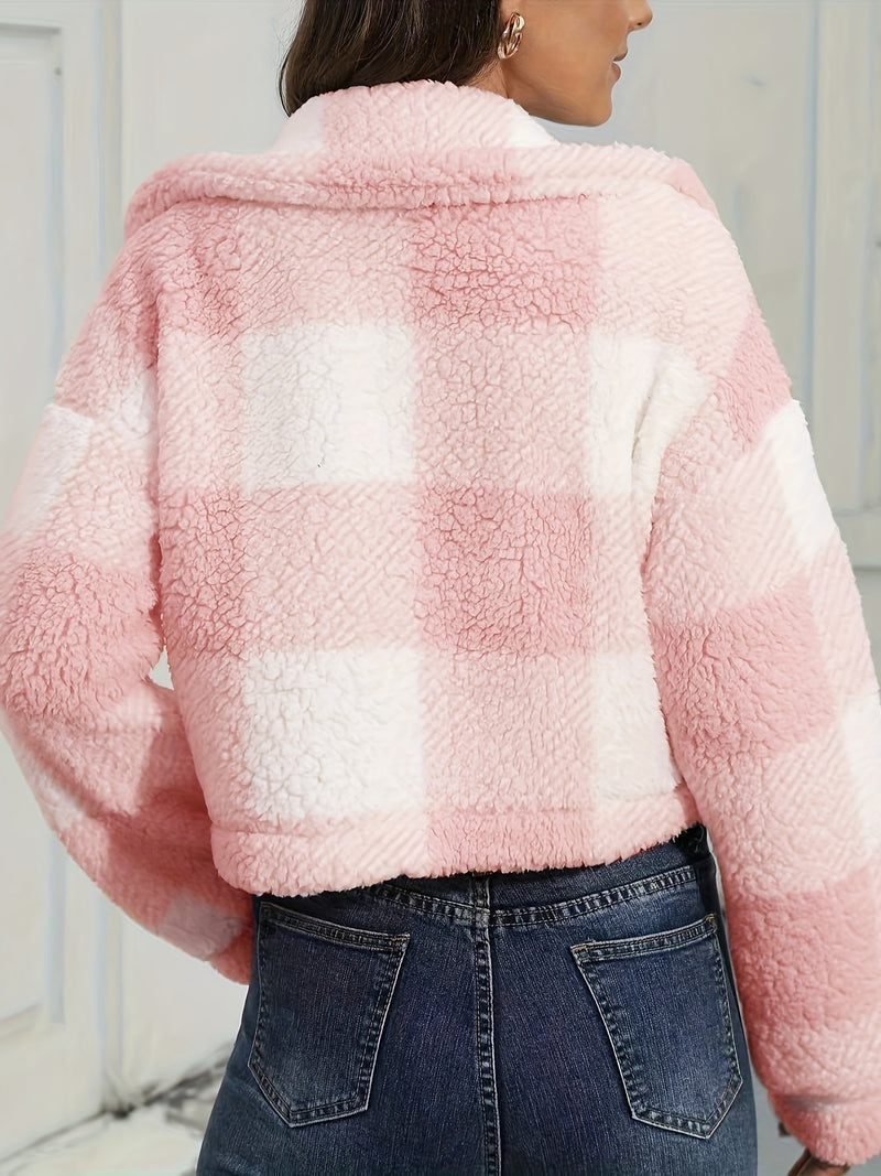 Jaqueta Feminina Xadrez Plush Comfort