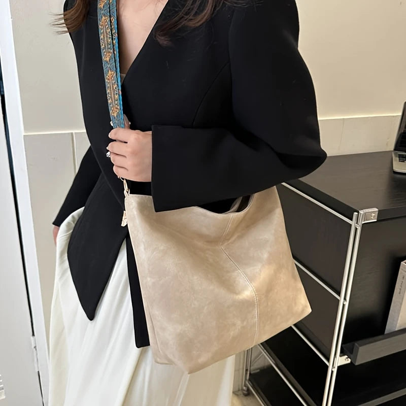 Bolsa Hobo Luxura Mairev – Estilo Boho em Couro Genuíno com Alça Estampada