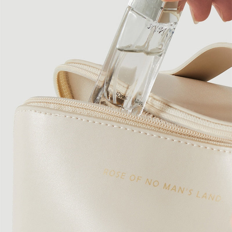 Bolsa Feminina Necessaire MakeStelle | Organizadora para Maquiagem Impermeável - Preto, Branco