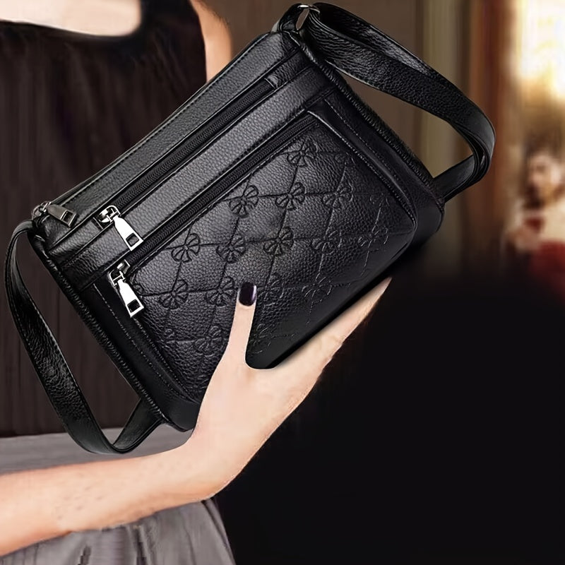 Shoulder bag feminina preta com design clássico e moderno