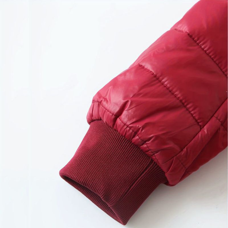 casaco acolchoado vermelho feminino