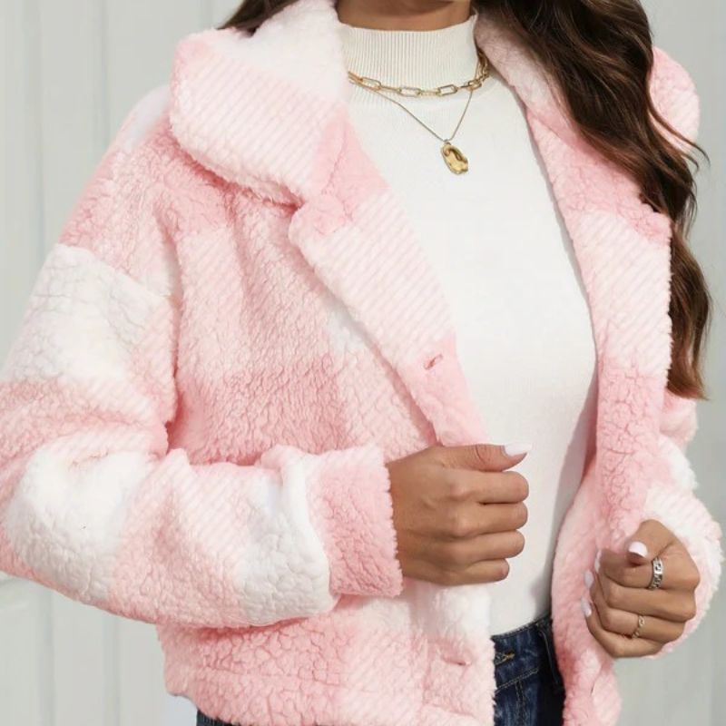 Jaqueta Feminina Xadrez Plush Comfort