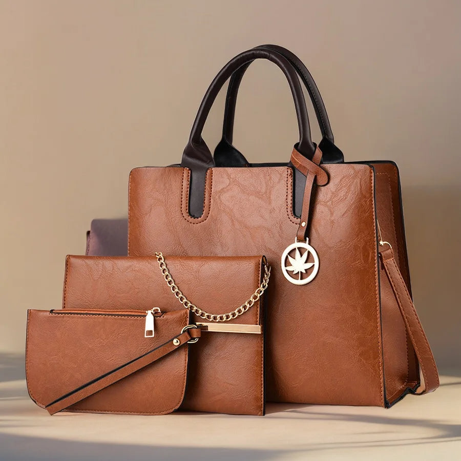 Kit Bolsa Feminina com Alças Tiracolo e Carteiras de Mão