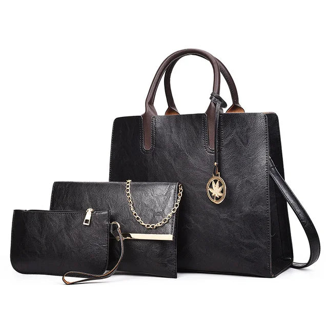 Kit Bolsa Feminina com Alças Tiracolo e Carteiras de Mão