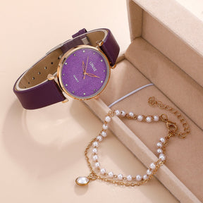 Relógio Feminino Conjunto Luxo Constellation