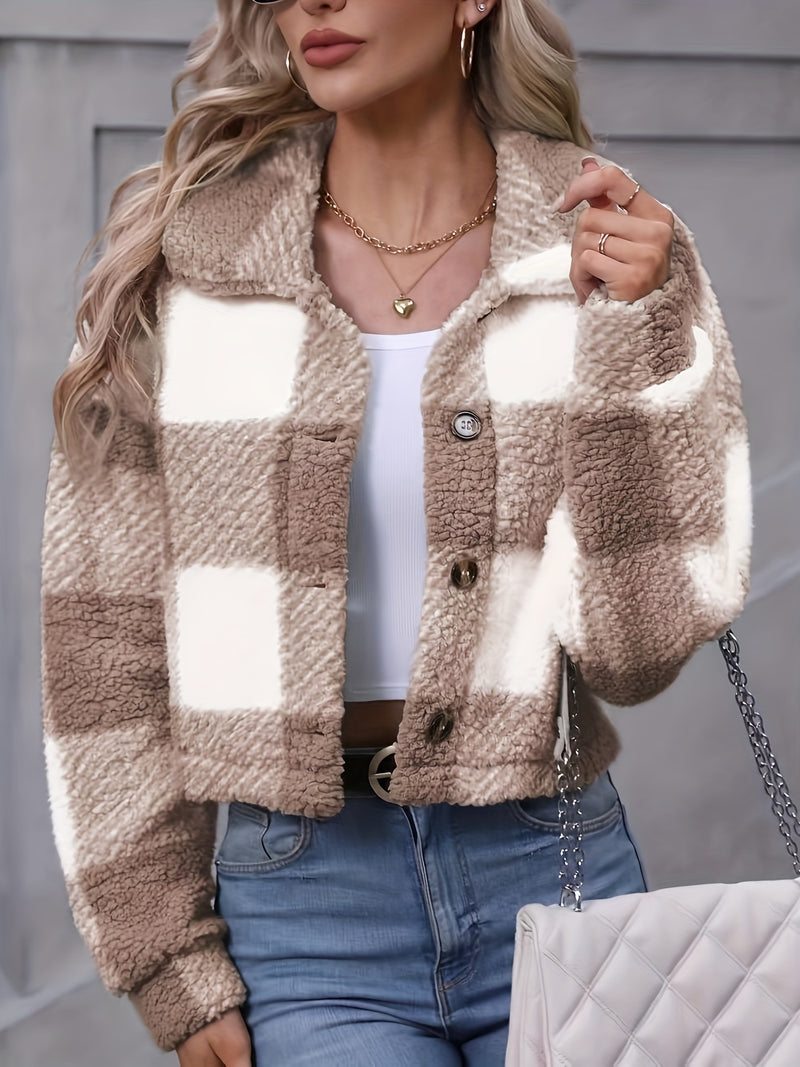 Jaqueta Feminina Xadrez Plush Comfort