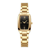 Relógio Bracelete Feminino Aurélize Noir – Luxo Dourado com Mostrador Retangular Elegante