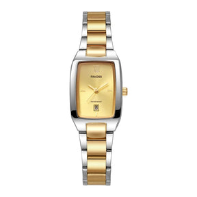 Relógio Bracelete Feminino Aurélize Noir – Luxo Dourado com Mostrador Retangular Elegante