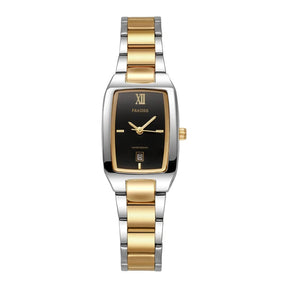 Relógio Bracelete Feminino Aurélize Noir – Luxo Dourado com Mostrador Retangular Elegante