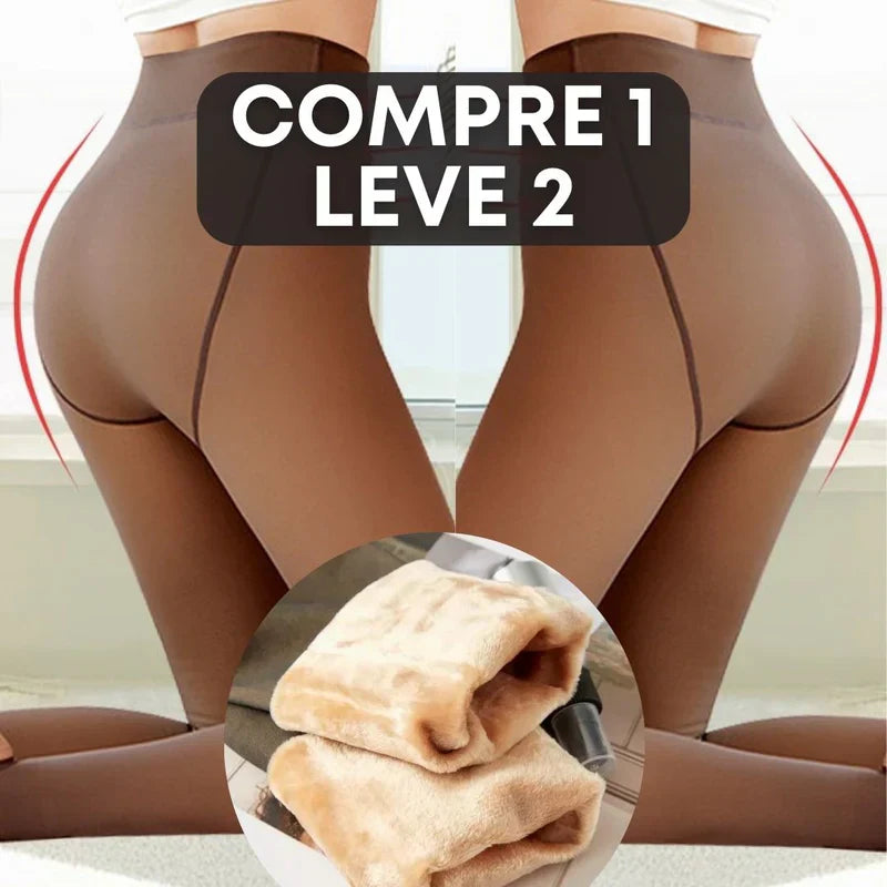 Kit com 2 Meias-Calças Translúcidas Forradas Anti-Rasgo - Promoção Compre 1 Leve 2: Conforto e Durabilidade 10x Superior